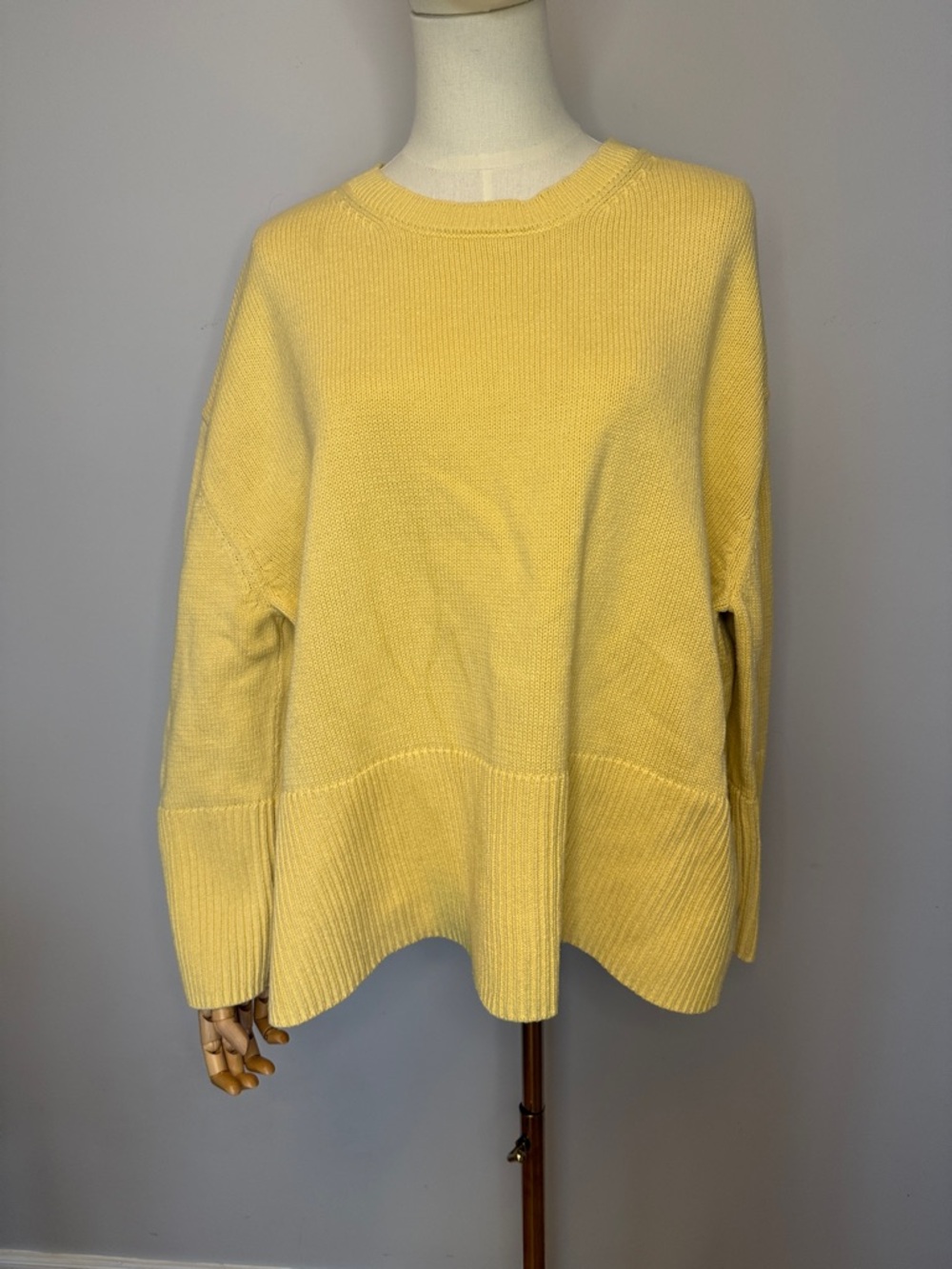 GAP 100% Cotton Oversized Sweater - Vibrant Yellow - Size L (Fits 48-50)